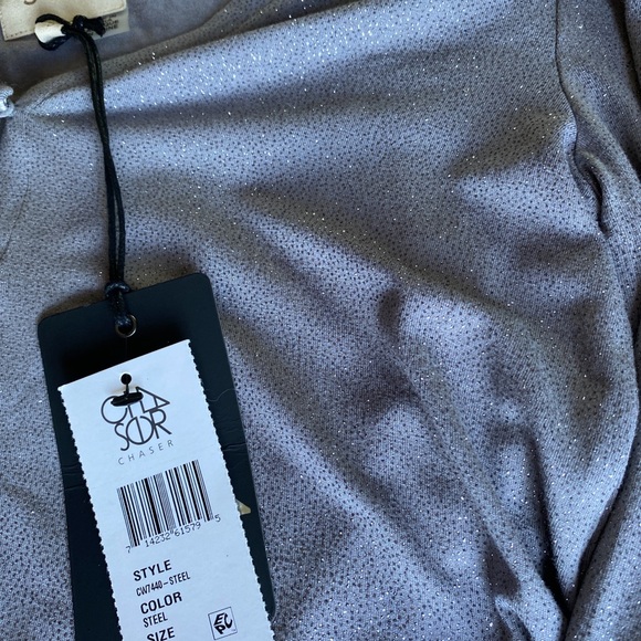 NWT Chaser Tiered Peplum Glitter Bodysuit - Picture 6 of 7